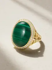 [David Yurman] David Yurman - 18-karat Gold, Malachite And Diamond Ring - 7 7 Gold
