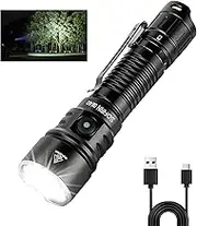 Sofirn SK40 Tactical Torch 3200 Lumens, Rechargeable EDC Flashlight with 580 Meters Long Throw, Dual Switches LED Flash Light Spotlight for Camping Hiking Hunting Searching