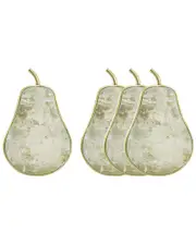 Godinger Brown Marble Pear Coaster Set