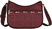 [LeSportsac] Le Logo De Luxe Claret Classic Hobo Crossbody Bag + Cosmetic Bag, Style 7520/Color E471, LS Monogram Logos, Modern Tonal Cranberry/Pomegranate Red Jewel-Tone Logo Chic Status Bag, Le Logo De Luxe Claret (Ls Monogram Logo Design), One Size