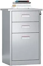 304 Stainless Steel Office Filing Cabinet with Data Storage Drawer, Under Desk Organizer for Office Furniture