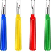 BEADNOVA Seam Ripper 4pcs Stitch Remover Big Stitch Ripper Thread Ripping Tool Tag Remover for Clothes Crafting Sewing (4 Colors)