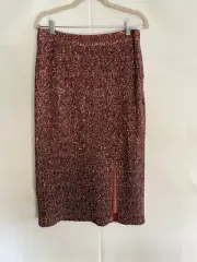 NWT Anthropologie Maeve Sequin Fringe Midi Skirt -size Medium - Rosegold Pink