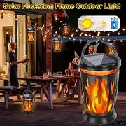Solar Lanterns Flame Light Outdoor IP65 Waterproof Landscape Lamp Hanging Camping Lights for Courtyard Garden Flickering Flame Decor 1PC