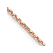 Real 14kt Rose Gold 16 inch 1.4mm Diamond-cut Cable with Lobster Clasp Chain