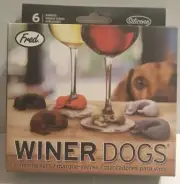 NEW Fred Winer Dogs Set of 6 Wiener Dogs Dachshund Wine Glass Markers