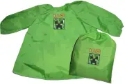 Kids Art Paint Smock & Book Bag Set | Personalised Game Minecraft 1st Name FREE