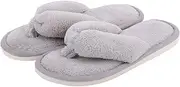 [Onmygogo] Indoor Slippers for Women Open Toe, Plush Anti Slip Flip Flops