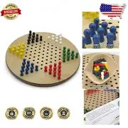 Elegant 17-Inch Chinese Checkers with Durable Wood Board & Convenient Storage