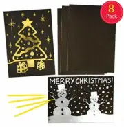 Baker Ross AF724 Gold Silver Sheets Pack of 8 Kids Christmas Scratch Paper A