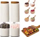 Electric Salt and Pepper Grinder, Pepper Grinder Set 2pcs, Wheat Straw Eco-Frien