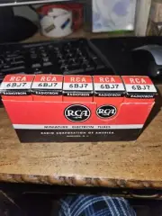 SLEEVE OF 5 VINTAGE NOS RCA 6BJ7 TUBES MATCHING CODE DATES SQUARE GETTERS