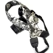 Skull Rose Camera Strap -Black White Camera Strap -Double Padded Comfortable