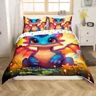 Dragon Duvet Cover King Size Ancient Dragon Bedding Set for Boys Girls, Cartoon