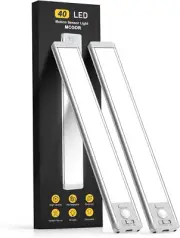 Under Cabinet Lights,40 LED Rechargeable Battery Operated Motion Sensor Light In