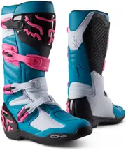 FOX Comp Motocross Boots, pink-blue, Size 47 for Men Pink Blue