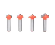 4Pcs Router Bit Pointed Nose Cnc Engraving Hook Shear Angle Mill Cutter With 8Mm Round Shank