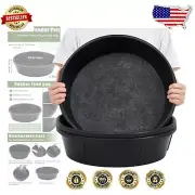 Sturdy 3-Gallon Rubber Feed Pans for Horses, Chickens, Dogs - Heavy-Duty Design