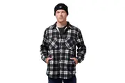 2 x Mens Hard Yakka Legends Sherpa Fleece Jacket Shirt Black/Grey+ Free Beanie