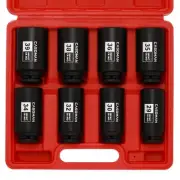 1/2-Inch Drive Deep Spindle Axle Nut Impact Socket Set,12 Point, Metric, CR-M...