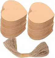 Vaguelly 1 Set Heart Shaped Present Tags of Romantic Hanging Tags with Twine for Valentine Day Weddings Crafting and Present Wrapping Chic DIY for All Occasions