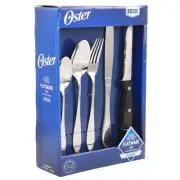 Oster Silvermist 20 Piece Stainless Steel Flatware Set w Steak Knives