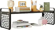 Bookshelf, 2 Tier Stackable Bookcase, Adjustable Book Shelf Storage Organizer for Desktop, Living Room, Bedroom, Office, Small Display Organizer Shelf