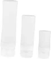 DECORNIJIA 3pcs Silicone Travel Sub Bottles for Cosmetics Lightweight Lotion Dispensers Durable White Containers for Shampoo Lotion Storage for Travel