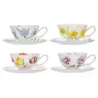 Ashdene Botanical Symphony Set Of 4 Cup & Saucer 220ml