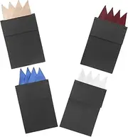 [GAROZATION] 4pcs Mens Suit Handkerchiefs Pre Folded Pocket Squares Deep Versatile Accessories for Weddings Graduations Formal Events