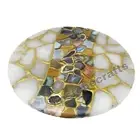 Mix Agate Stones Table Top | Quartz Coffee Table Top | Home Decor with Golden Gl
