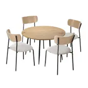 Oikiture 1.1m Dining Table and Chairs 4-Seater Kitchen Furniture Set