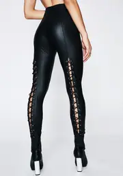 [Poster Grl] Back Off Lace-Up Leggings