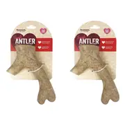 2x Rosewood Scented Wood Nylon Tough Antler Pet Dog Fun Fetch Playing Toy Brown