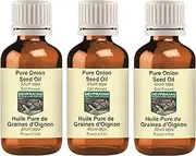 Pure Onion Seed Oil (Allium cepa) Natural Therapeutic Grade Cold Pressed (Pack of Three) 100ml x 3 (10 oz)