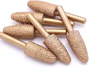 10pcs 13mm Gold Bullet Diamond Vacuum Brazing Brazed Router Bit 1/4" Shank Rotary Drill Tool for Marble and Granite Edge Profiling/Cutting/1782