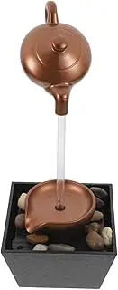BESPORTBLE Small Desktop Water Feature Modern Indoor Waterfall for Bedroom Relaxing Kettle Fountain Led Lighting