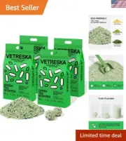 Tofu Cat Litter,Natural Kitty Litter Strong Clumping Flushable Cat Litter Pel...