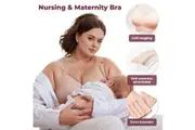 Hands Free Pumping Bra, Expression Bra, Breast Feeding Bra, Two Way Straps, Compatible for All Breast Pumps, Beige
