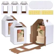 Tall Cake Boxes 12x12x14 IN,6 Pack Tier Cake Carrier with Cake Boards,Disposa...