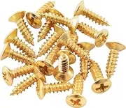 Musiclily Basic 2.5x10mm Metal Metric Thread Guitar Pickguard Jack Screws Truss Rod Cover Mounting Screws for Epiphone Les Paul Style, Gold (Set of 20)