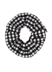 Ganni Checked Seersucker Scrunchie - Black And White ONE SIZE