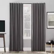 Sun Zero Evelina Faux Silk Thermal Total Blackout 108-Inch Curtain Panel Gray E2
