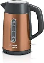 Bosch DesignLine Plus TWK4P439GB Stainless Steel Cordless Kettle,1.7 Litres,3000 W - Copper