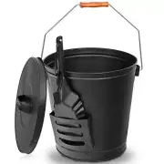 ZENY™ Fireplace Ash Bucket with Shovel and Lid,Hot Ashes Container 5 Gallon