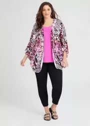 New Tags - TS TAKING SHAPE One Size 14-24 Mixed Animal Print Shrug Kimono Top