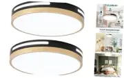 LED Ceiling Light Flush Mount Black and Gold,24W Kitchen Light Fixture Ceiling