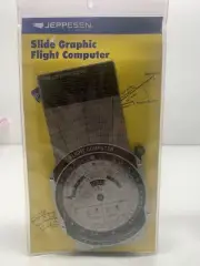 Jeppesen Slide Graphic Flight Computer Metal with manual and case-NEW Old Stock
