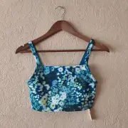 OFFLINE by aerie goals sports bra medium support blue chilled floral NEW Small