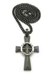 NEW VERITAS AEQUITAS CROSS PENDANT &5mm/24" CUBAN LINK CHAIN NECKLACE - XSP437CC